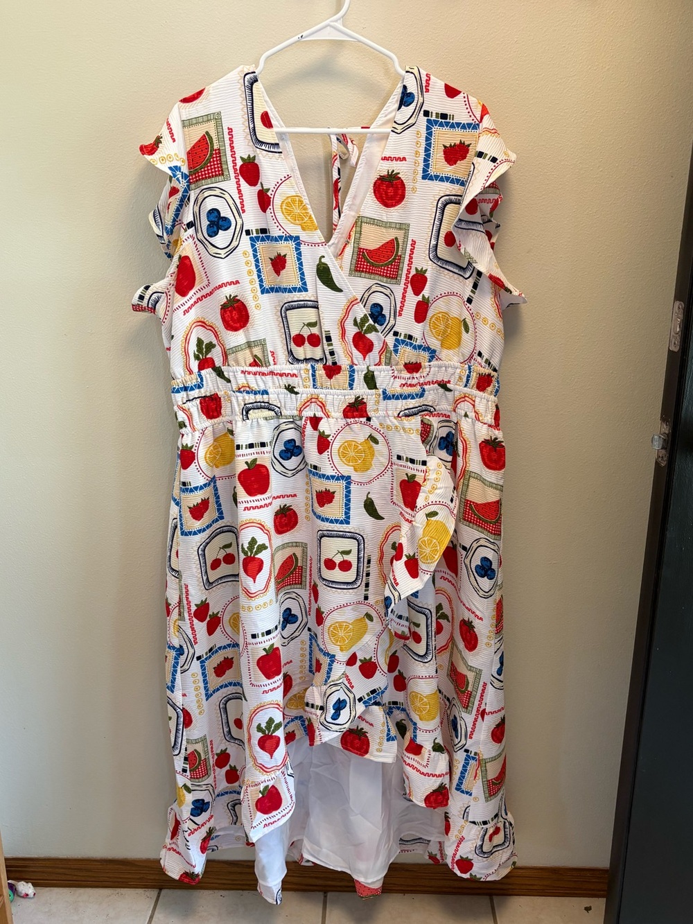 Cato White Fruit-Print Dress